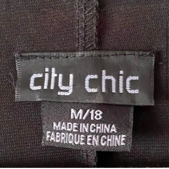 City Chic Floral Allure Chiffon Faux Wrap Drape Batwing Plus Dress Size 18 - Picture 3 of 15